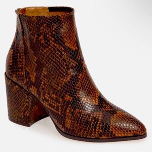 STEVE MADDEN “Jillian” Snake Print Ankle Bootie With Back Zipper Detail SIZE 6